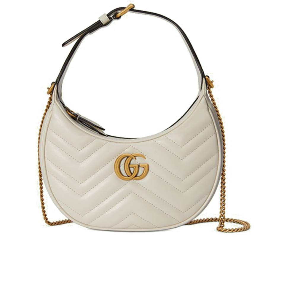 G*u*i gg marmont half-moon-shaped mini bag ‎699514  (21*11*5cm)